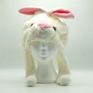 Children/kids winter animal white rabbit bunny warm fuzzy plush hat